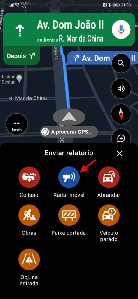 Google Mapas problemas trânsito estrada