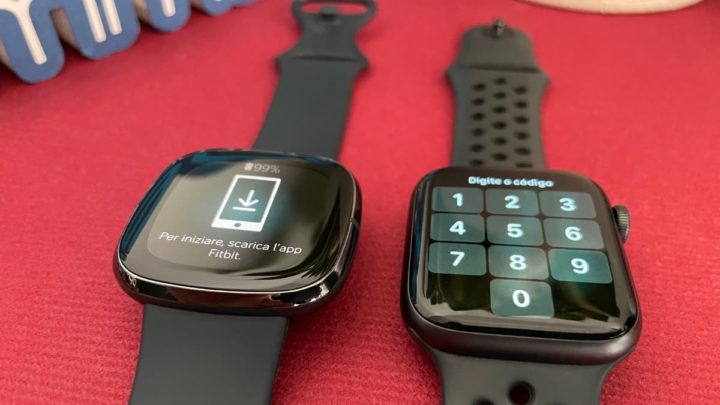 Imagem Apple Watch e Fitbit
