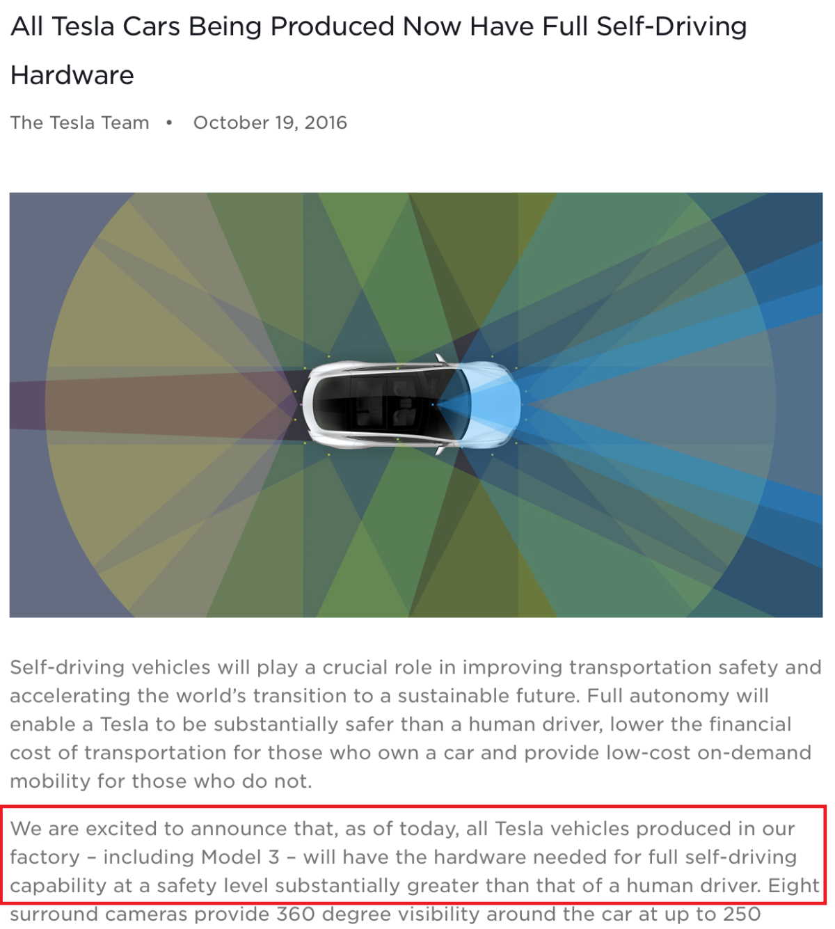 Tesla Full Self-Driving clientes upgrade hardware