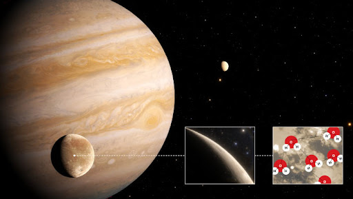 Sinais de vapor de água na atmosfera de Ganimedes (lua de Jupiter)