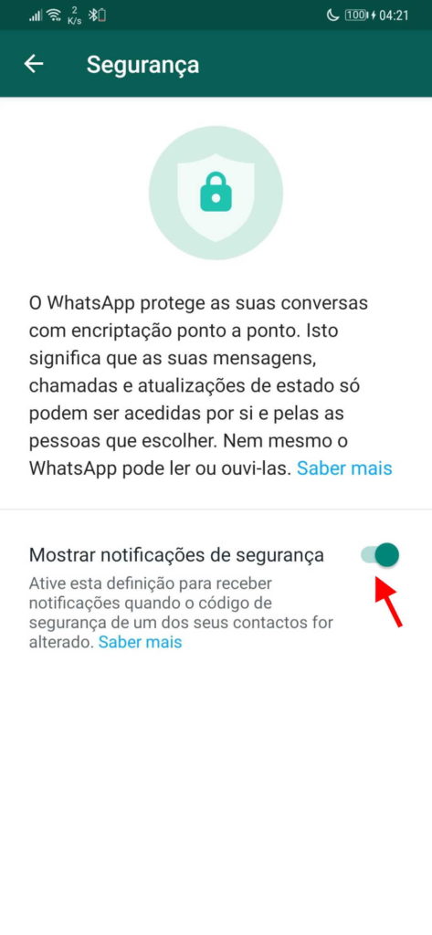 WhatsApp segurança código contactos utilizadores