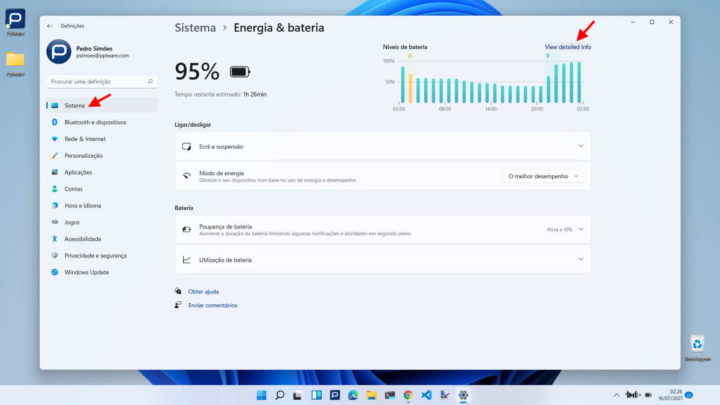 Windows 11 bateria Microsoft informação dados