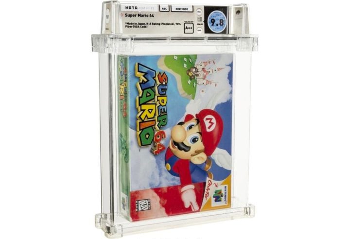 Imagem cartucho Super Mario Bros 64 vendido em leilão