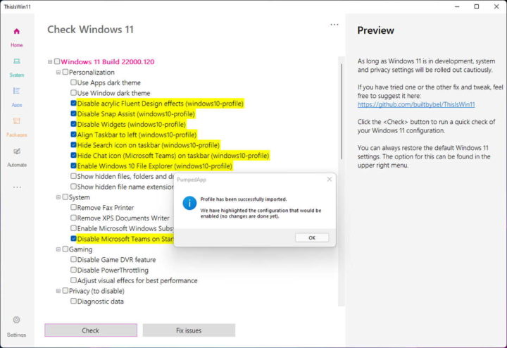 Windows 11 configurar ThisIsWin11 Microsoft app
