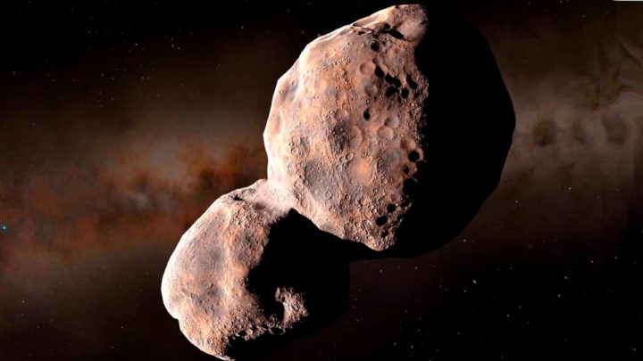 Imagem ilustração asteroides vermelhos