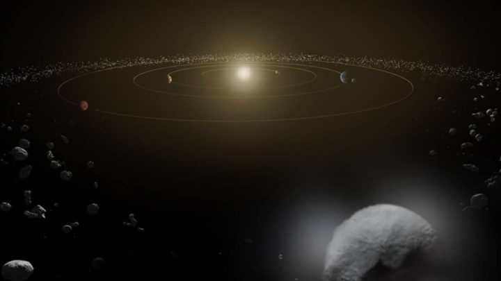 Ilustração da cintura de asteroides