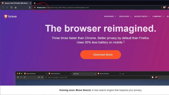 Brave malware browser publicidade Google