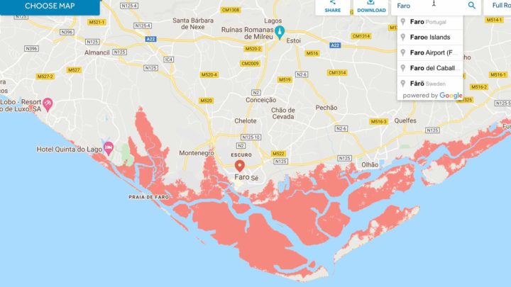 Portugal: Mapa mostra cidades que podem ficar submersas já em 2050