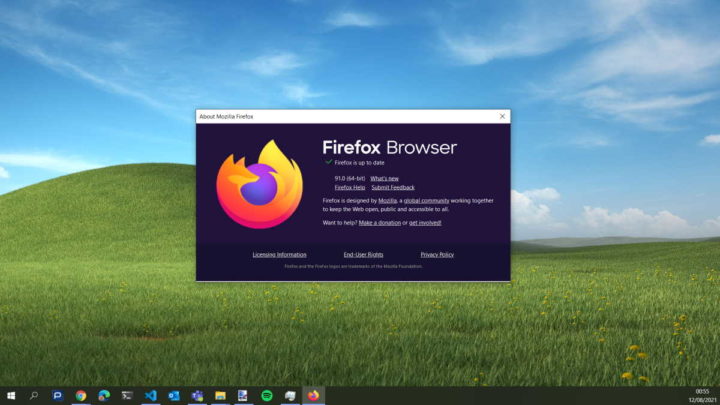 Firefox Mozilla browser atualização