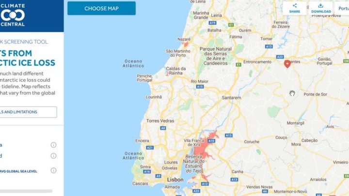 Portugal: Mapa mostra cidades que podem ficar submersas já em 2050