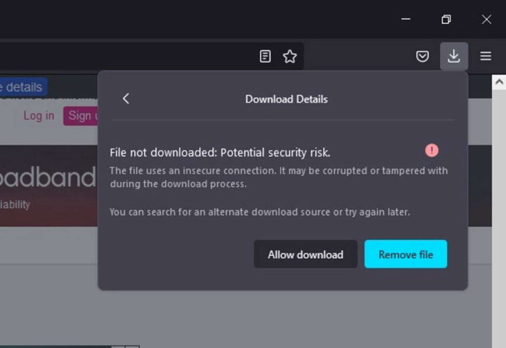Seguridad de descarga del navegador Mozilla Firefox