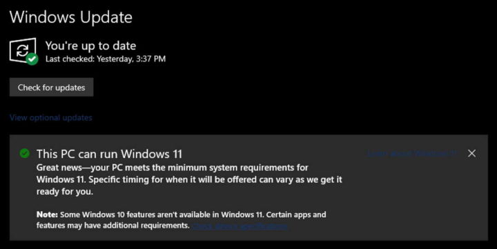 Windows 11 Microsoft atualização notificação