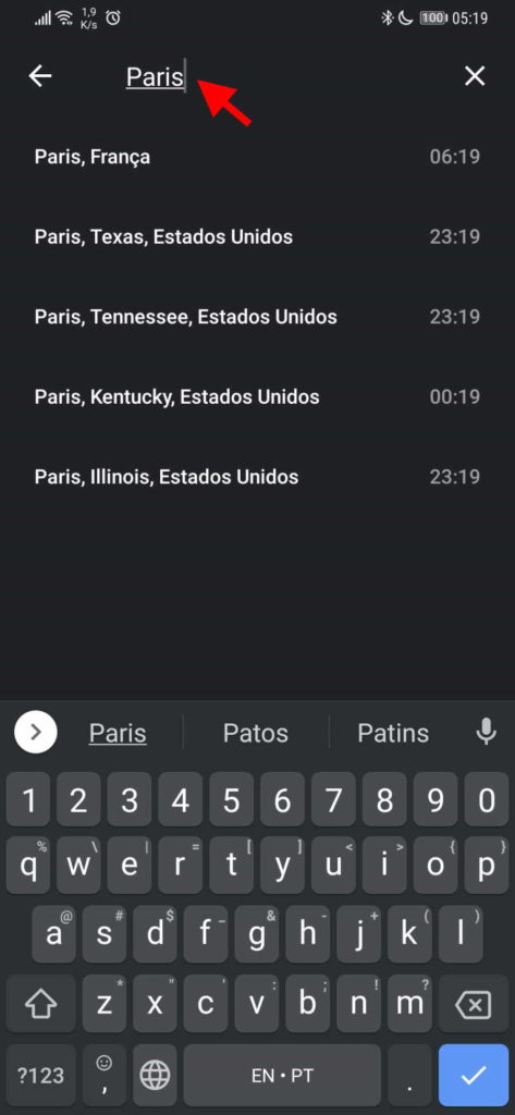 Cidades horas Android Google widget