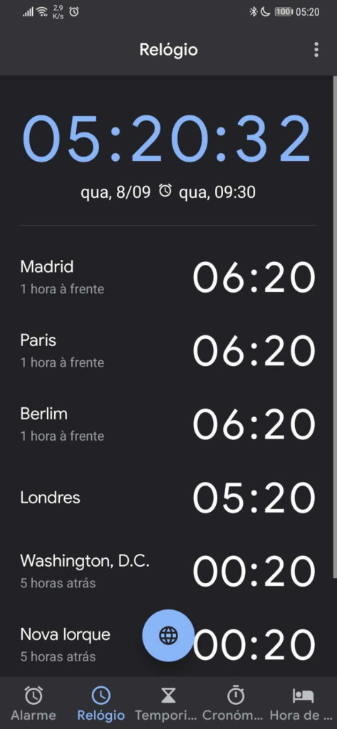 Cidades horas Android Google widget