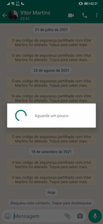 WhatsApp bloquear desbloquear contacto mensagens
