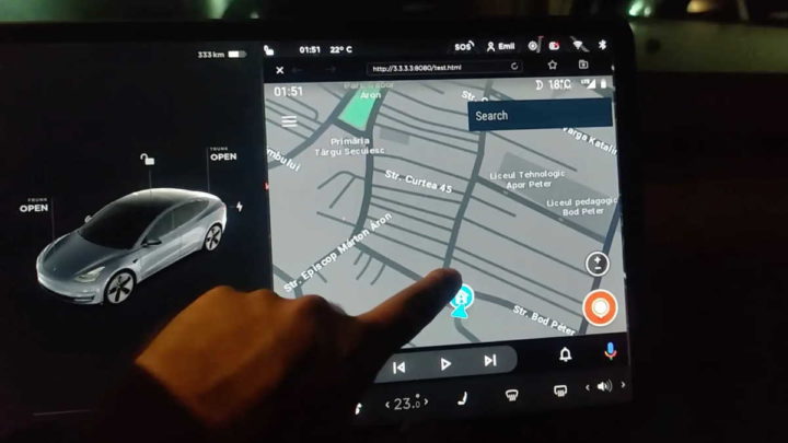 Tesla Android Auto app browser