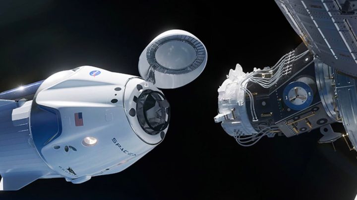 Imagem da nave da SpaceX a Crew Dragon