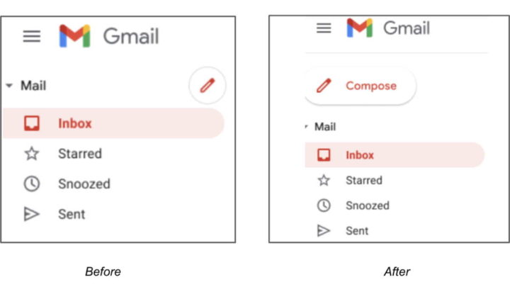 Gmail Google interface botão