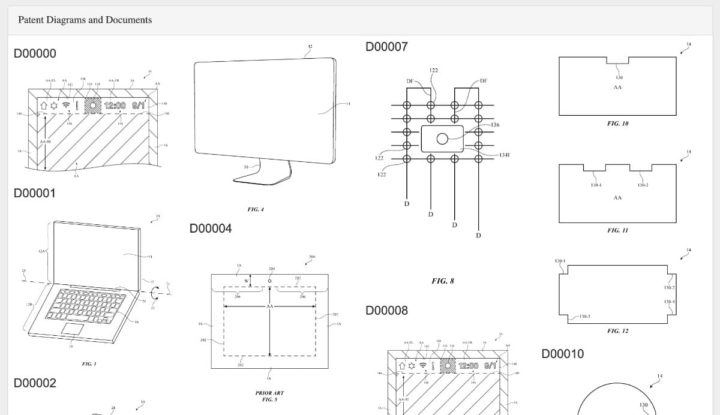 Imagem patente Apple para ecrã dos Macs