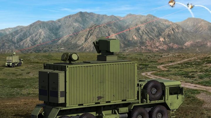 Ilustração arma laser do exército dos EUA