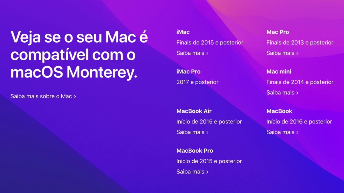 macOS 12 Monterey: requisitos mínimos, Macs compatíveis e novidades