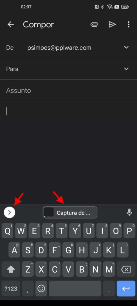 capturas ecrã teclado Android GBoard