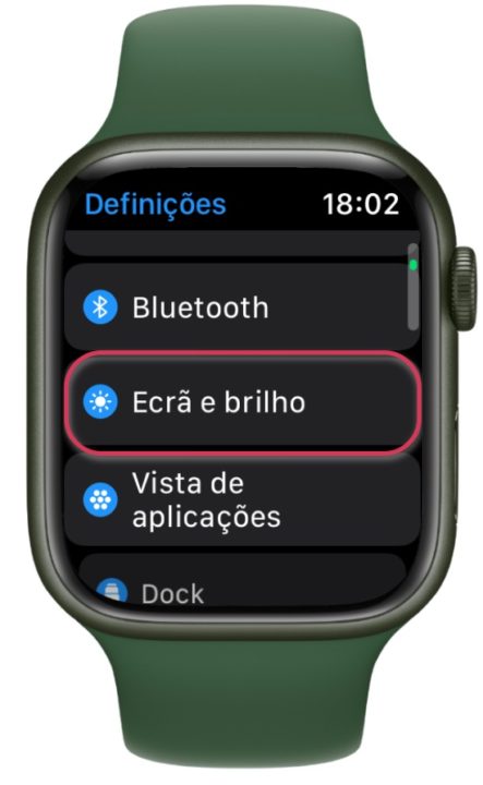 Imagem Ecrã e Brilho do Apple Watch