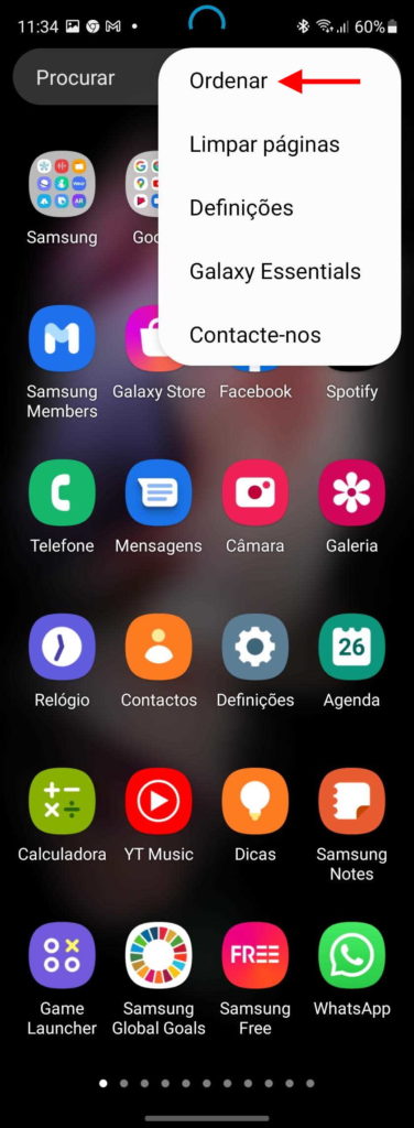 apps Samsung One UI smartphone Android ordenar