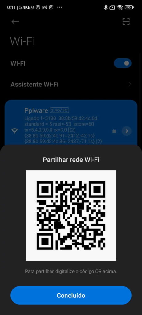 Wi-Fi Xiaomi QR smartphone rede