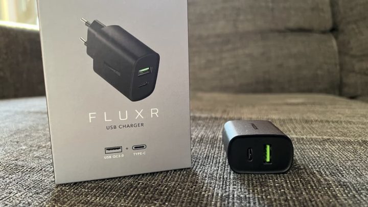 Fluxr: Carregador QC 3.0 & USB-C de 18 W