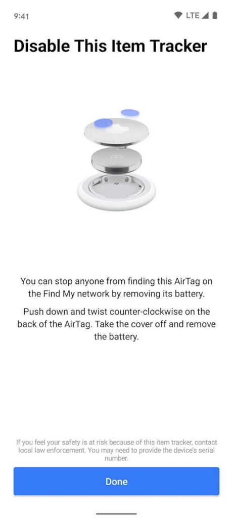 AirTags Apple Android smartphones app