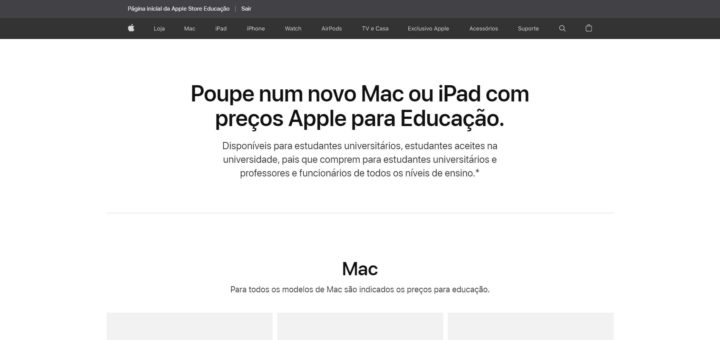 Apple Store para estudantes