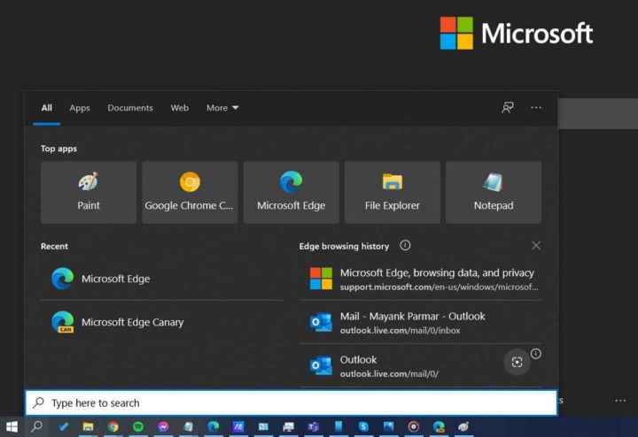 Microsoft Windows Edge pesquisa browser