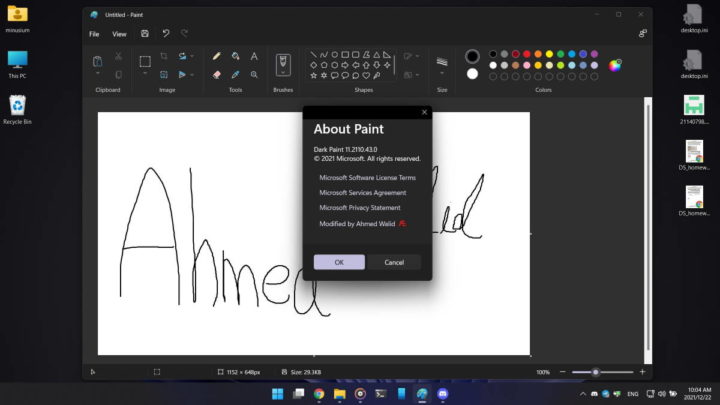 Paint Windows 11 Microsoft dark mode app