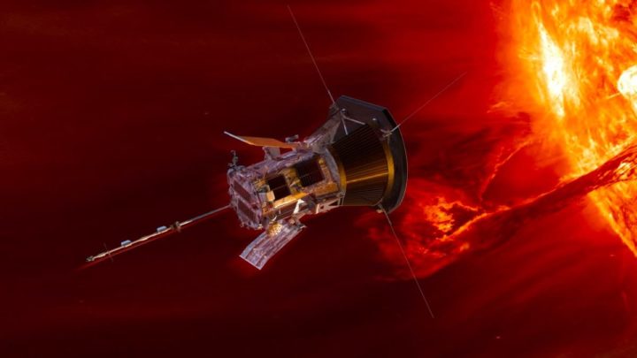 Ilustração da Parker Solar Probe que voou mais perto do Som e a humanidade tocou na estrela