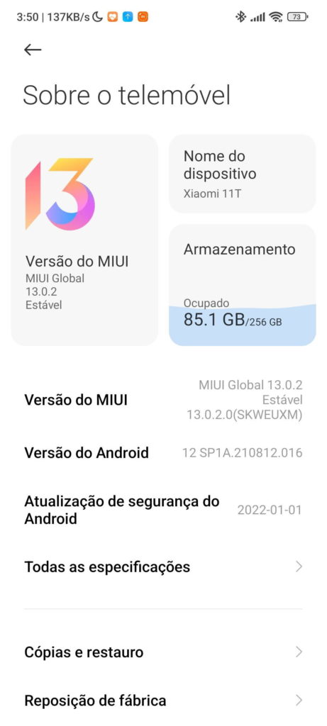 MIUI Xiaomi smartphone atualizar Android