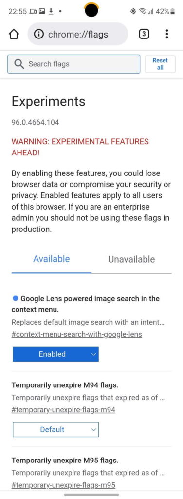 Google Lens Chrome Android pesquisa