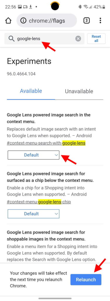 Google Lens Chrome Android pesquisa