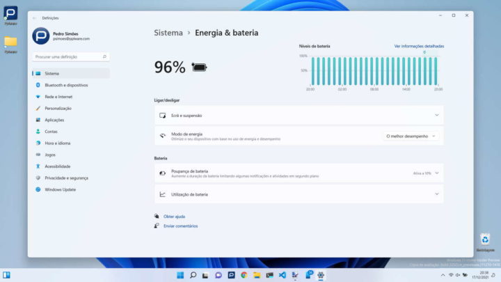 Windows 11 bateria 100% Microsoft bug
