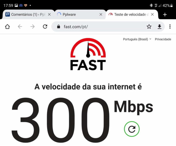 Speed ​​NOS Vodafone MEO 5G