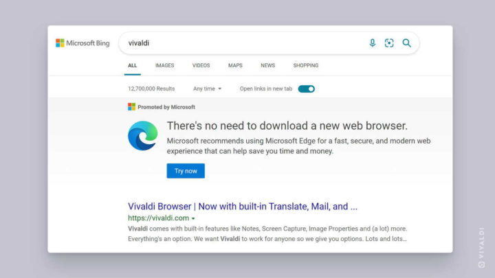 Vivaldi Edge Microsoft browser medidas