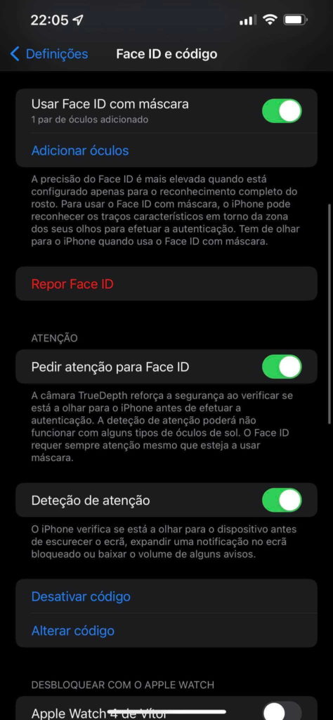 Face ID iPhone iOS 15.4 Apple máscara