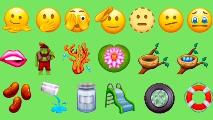 Imagem dos novos emojis do iOS 15.4