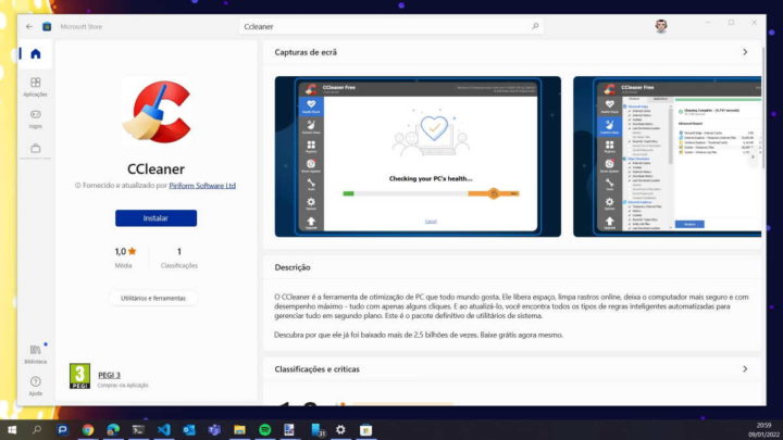 Ccleaner Windows Microsoft app ferramenta