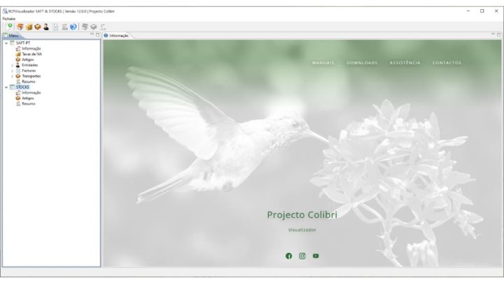 Imagem do Visualizador Saft e Existências do Projecto Colibri