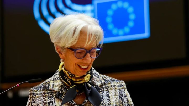 Imagem da presidente do BCE Christine Lagarde