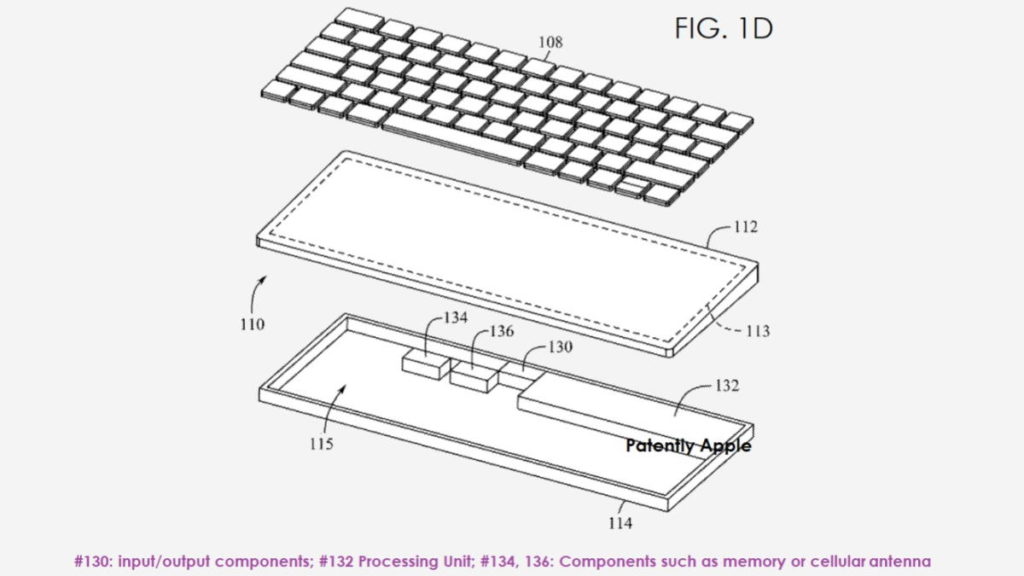 Apple teclado PC patente