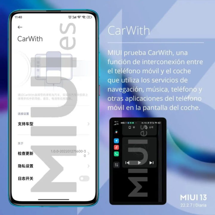 CarWith Xiaomi carro MIUI 13 Android
