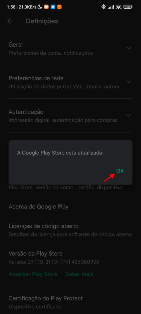 Play Store Android Google atualizada loja