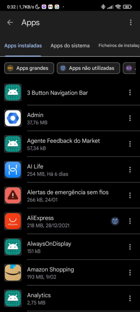 Files Google Android apps filtros